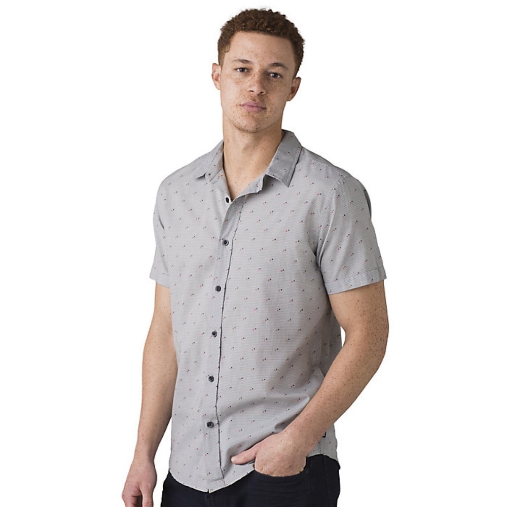 Prana Men's slim fit button up short sleeve shirt-new with tags on